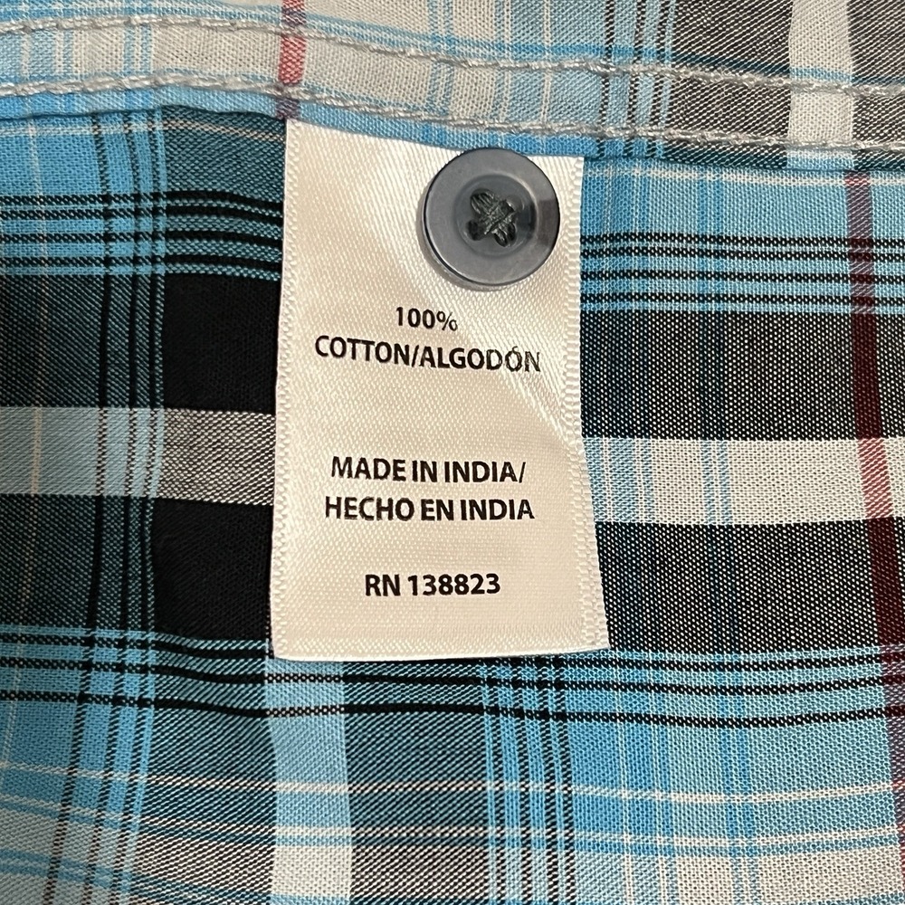 Cody James Western Short Sleeve Pearl Snap Plaid Shirt Multicolor Men Size XL - Picture 9 of 10